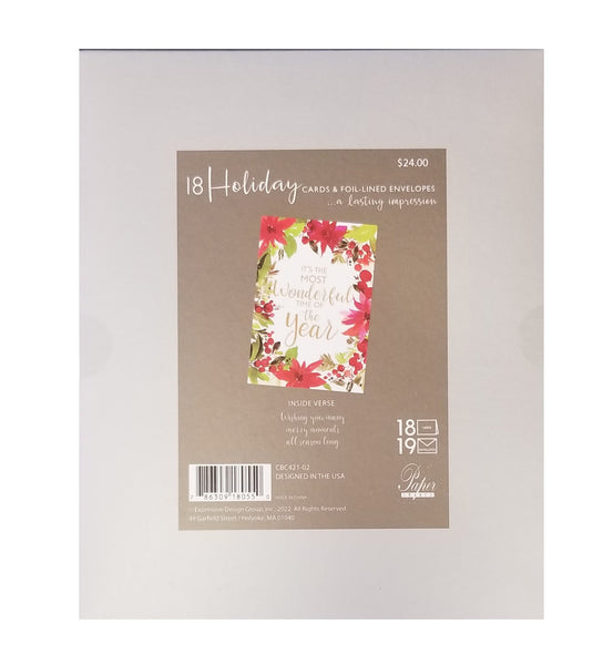 It's the Most Wonderful Time of the Year - Luxury Boxed Holiday Cards - 18ct.