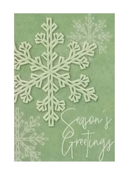 Festive Green Snowflakes - Luxury Boxed Holiday Cards - 18ct.