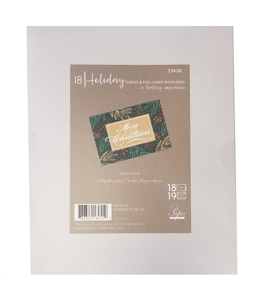 Winter Botanical Christmas - Luxury Boxed Holiday Cards - 18ct.
