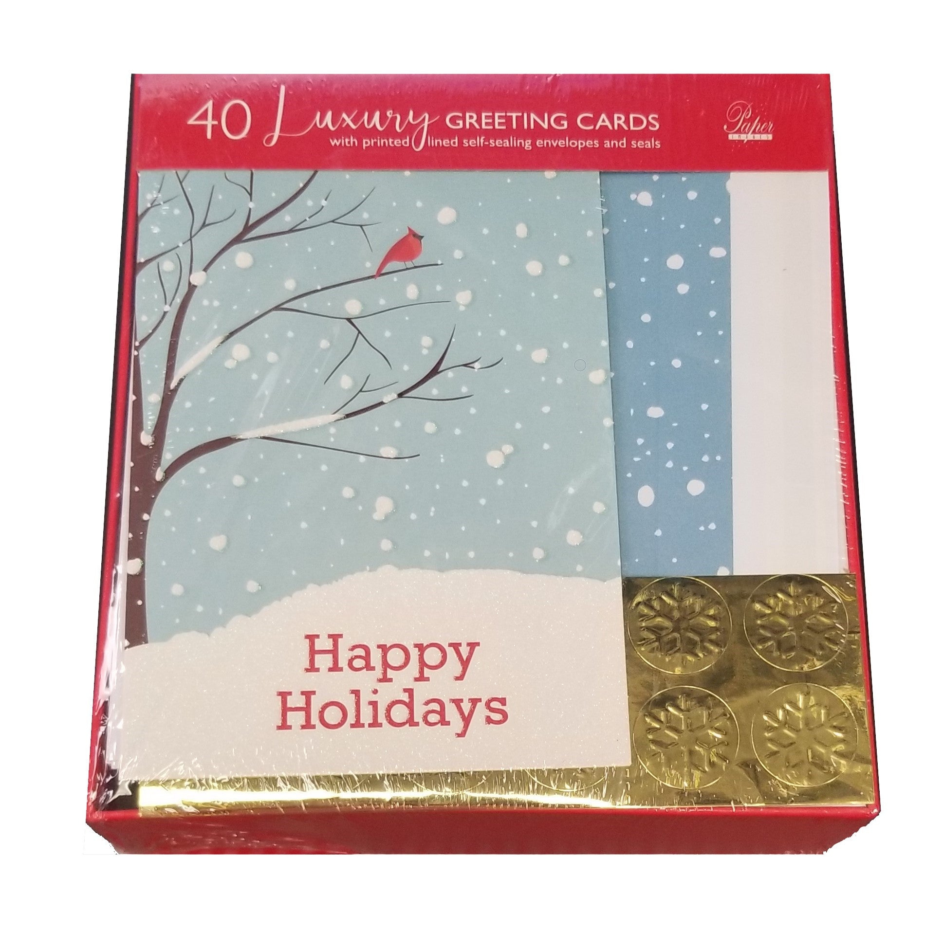 Winter Cardinal - Luxury Value Pack Holiday Cards - 40ct