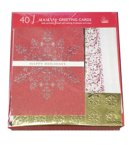 Happy Holidays - Luxury Value Pack Holiday Cards - 40ct