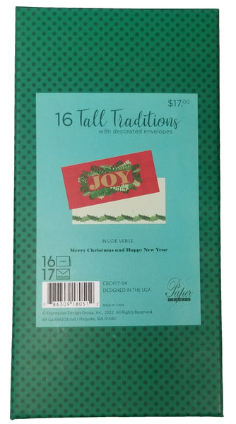 Joy - Boxed Christmas Cards - 16ct