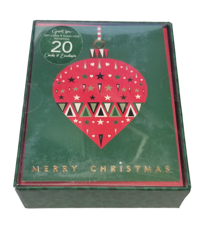 Christmas Ornament - Petite Boxed Christmas Cards - Blank Inside - 20ct