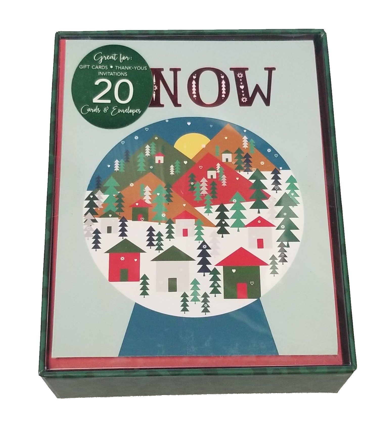 Snow Globe - Petite Boxed Christmas Cards - Blank Inside - 20ct