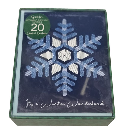 Woven Snowflake - Petite Boxed Christmas Cards - Blank Inside - 20ct