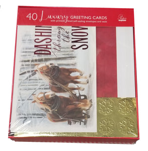 Dashing through the Snow- Luxury Value Pack Holiday Cards - 40ct