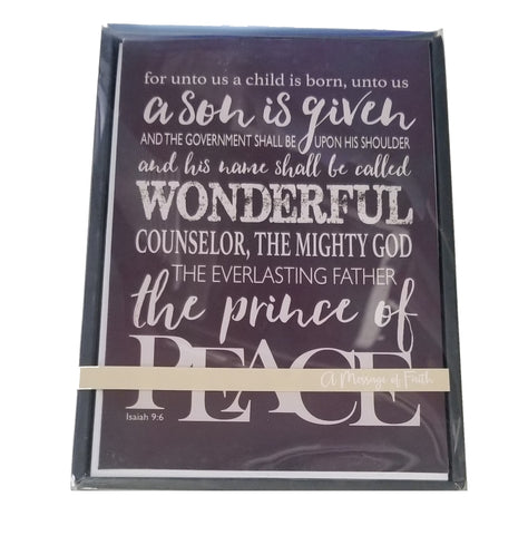 Prince of Peace - Religious Luxury Boxed Christmas Cards -  20ct