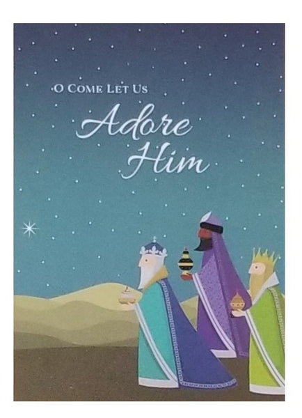 O Come Let Us Adore Him - Religious Luxury Boxed Christmas Cards -  20ct