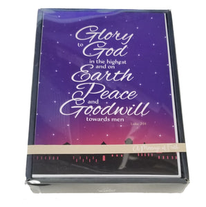 Glory to God - Religious Luxury Boxed Christmas Cards -  20ct