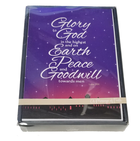 Glory to God - Religious Luxury Boxed Christmas Cards -  20ct