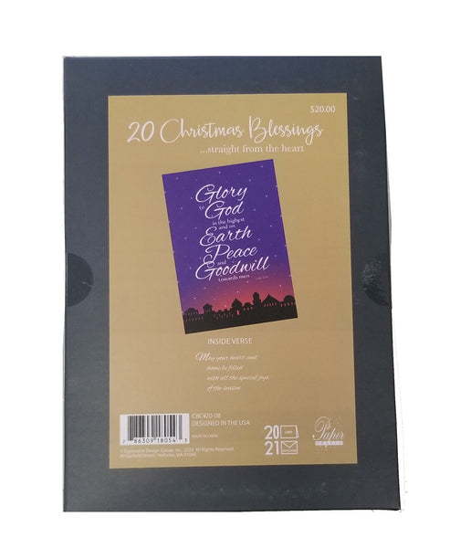 Glory to God - Religious Luxury Boxed Christmas Cards -  20ct