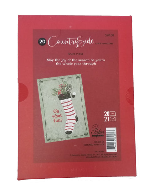 Oh What Fun! - Country Christmas Boxed Card Set -  20ct