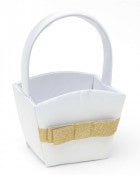 Gold Glitter Bow Flower Girl Basket