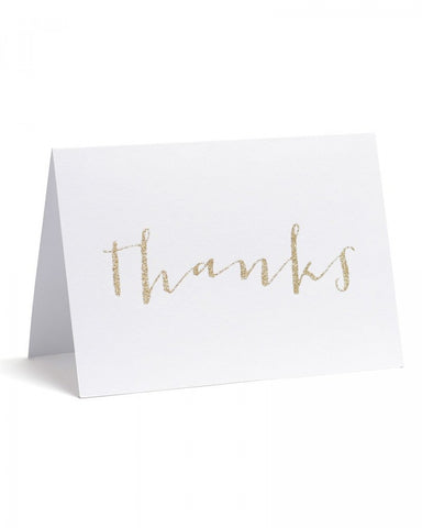 Value Pack Thank You Cards - 50 count - Gold Glitter