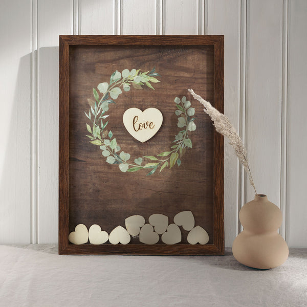Rustic Garden Guest Book Alternative Set with 75 Wood Hearts