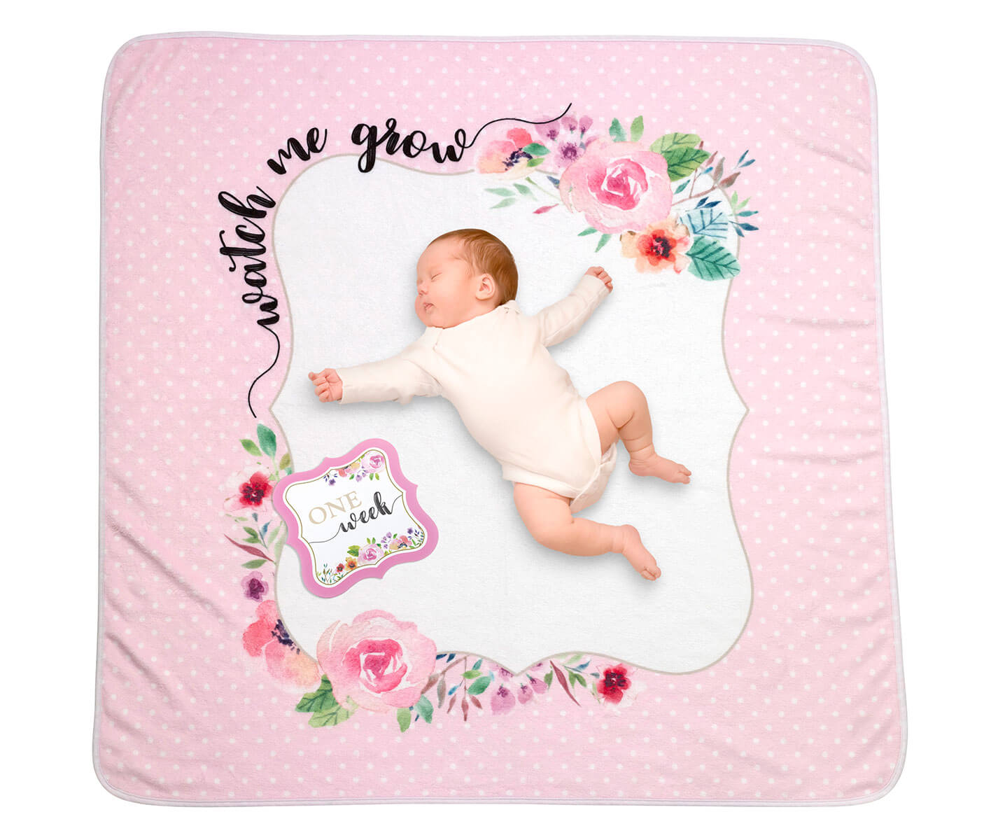 "Watch me Grow" Baby Blanket with Milestone Cards