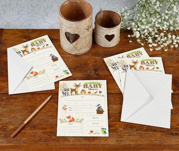 Woodland Baby Shower Invitations - 8 Count