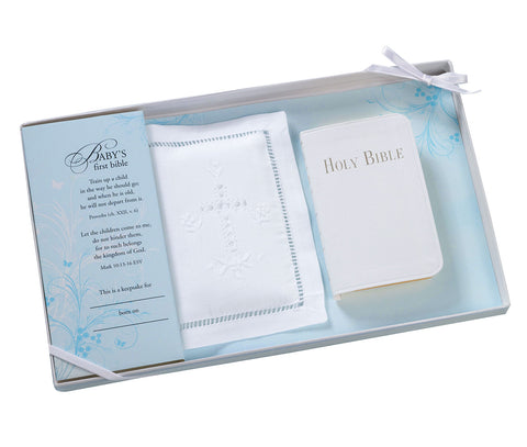 White Baby Bible with Cotton Cover