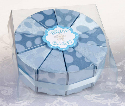 10 Blue Cake Slice Boxes