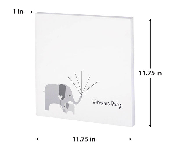 Baby Elephant Canvas Baby Shower Guest Book Alternative with 2 Ink Pads