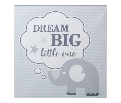 "Dream Big" Elephant Nursery Canvas