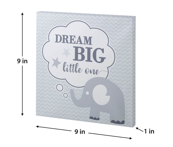 "Dream Big" Elephant Nursery Canvas