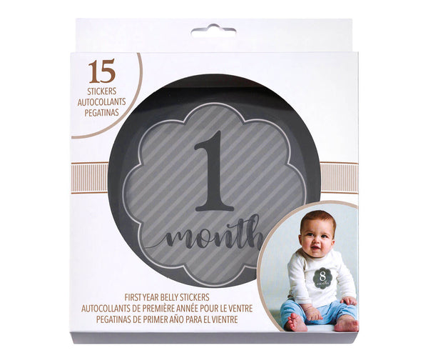 Black and Grey Baby Belly Stickers (Set of 1-15)