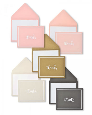Value Pack Thank You Cards - 50 count - Peach, Rose, Silver, Gold & Black Thank You Cards
