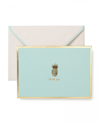 Gold Foil Pineapple Thank You Cards- 15 ct.