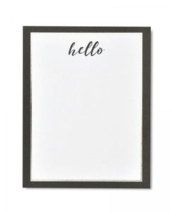 "Hello" Note Cards with silver foil - 10 count