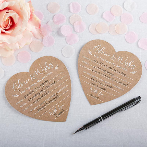 Set of 50 - Wedding Advice Cards - Heart Shape