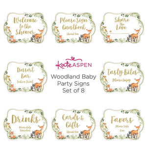 Set of 8 ct. Woodland Baby Shower Decor Signs