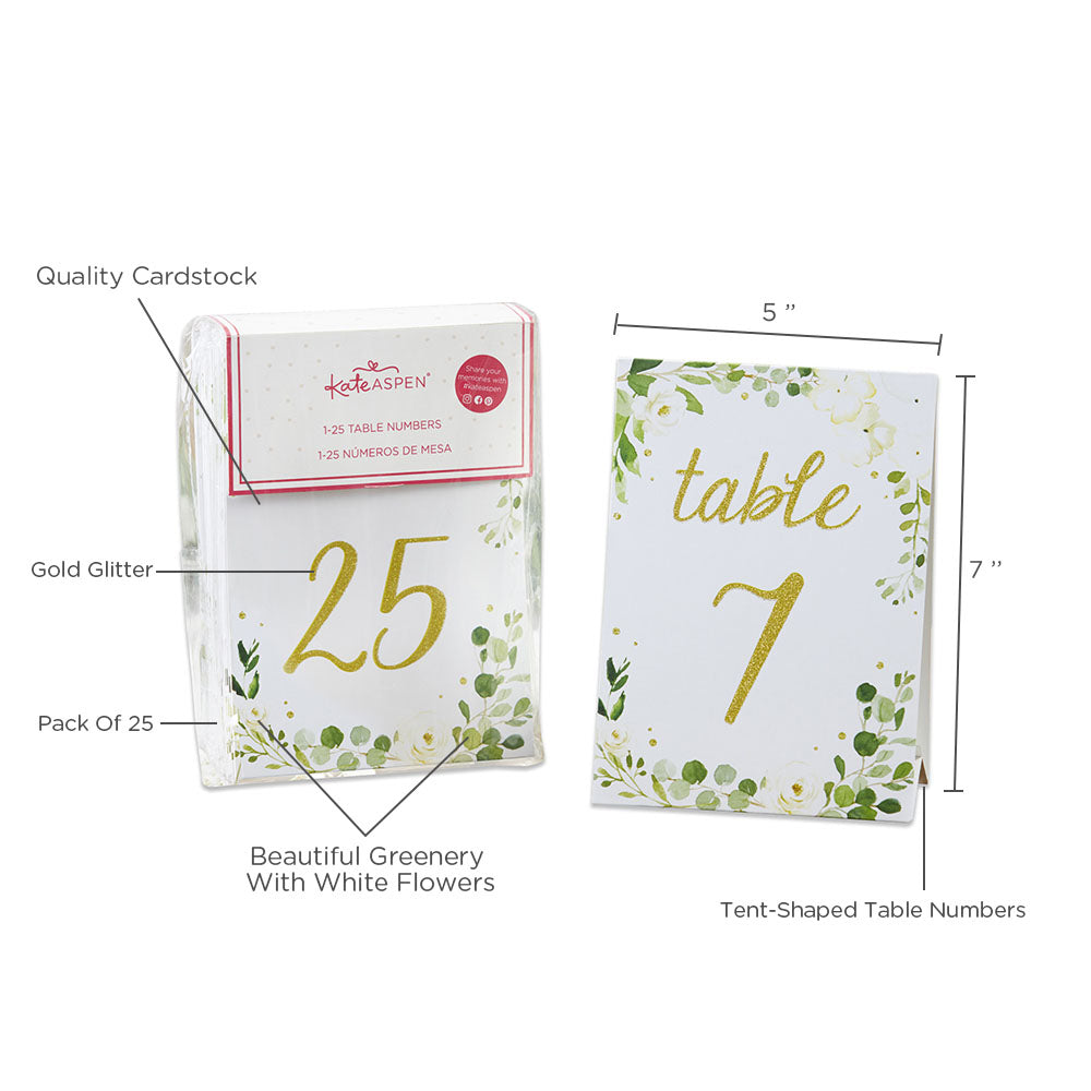 Botanical Garden Table Numbers (Numbers 1-25)