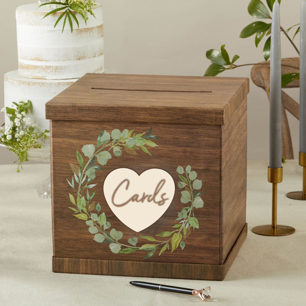 Rustic Brown Wood - Collapsible Card Box