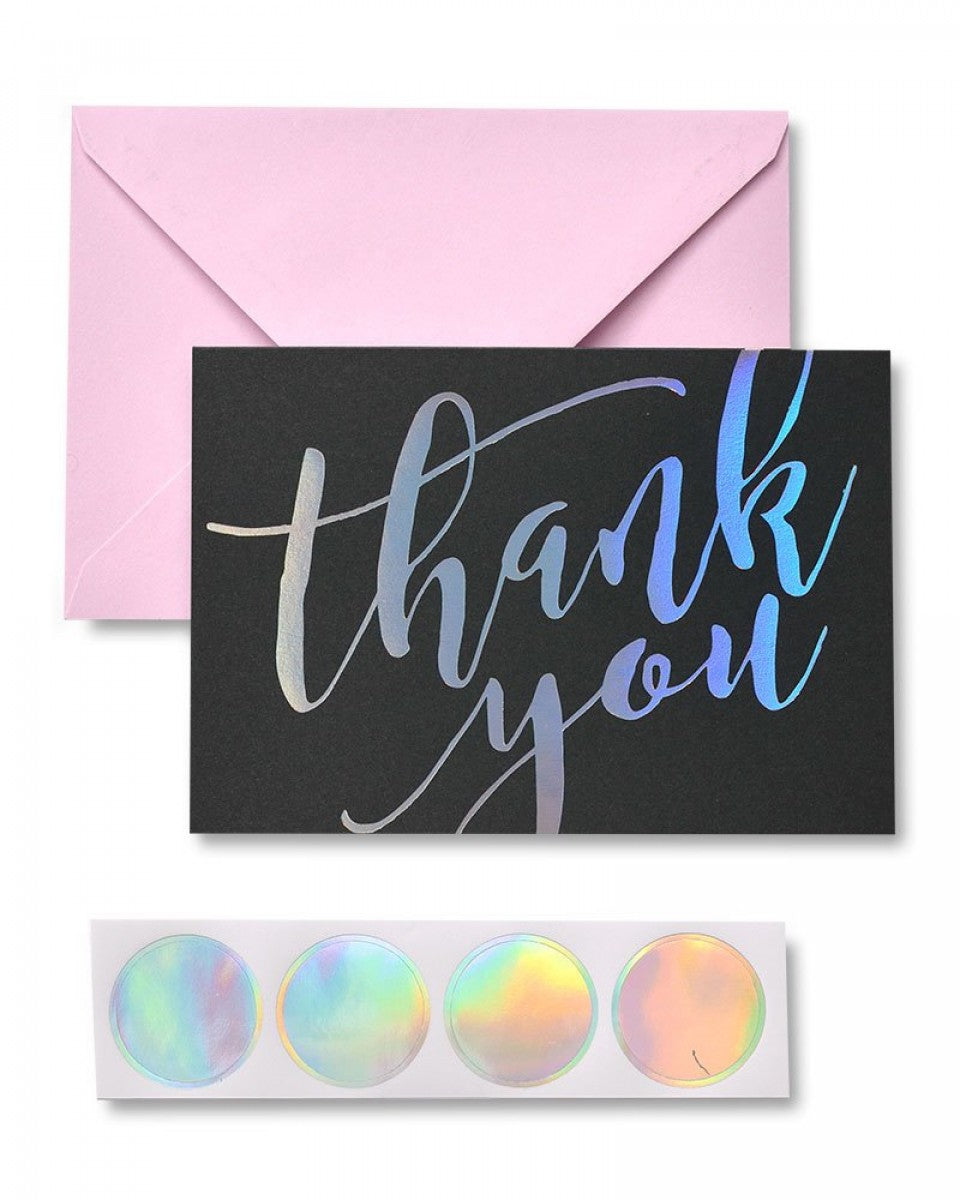 Holographic Thank you Cards & Seals - 12 Ct.