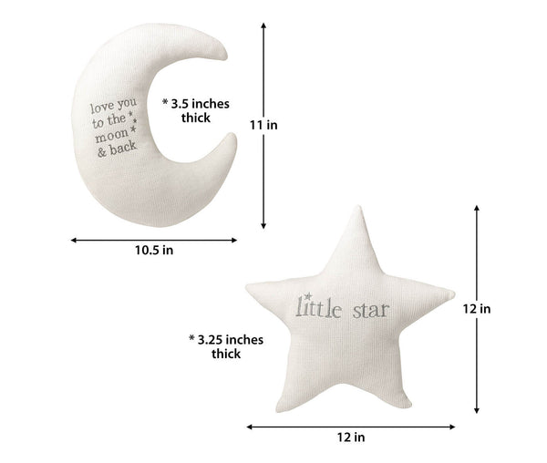 White Star and Gray Moon Nursery Pillow Set