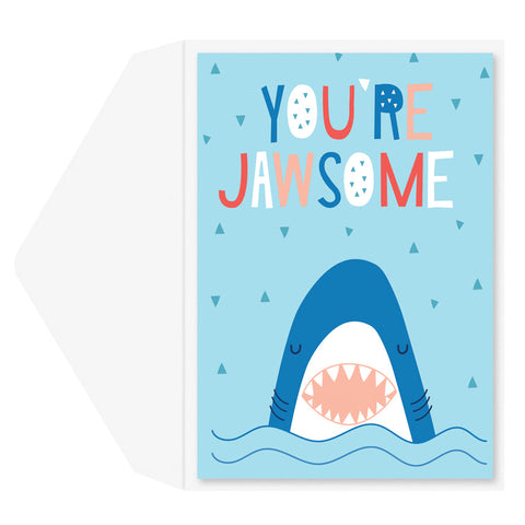 Juvenile Birthday Greeting Card  - Punny Shark