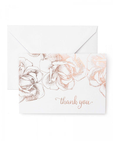Value Pack Thank You Cards - 40 count - Rose Gold Foil Floral