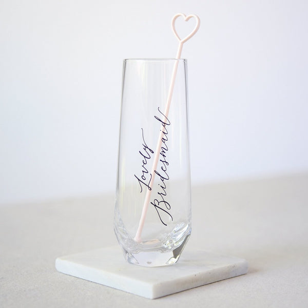 Bridesmaid Glass with Pick