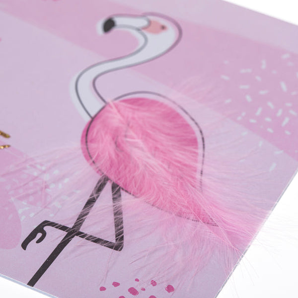 Birthday Greeting Card  - Fabulous Flamingo - Handmade