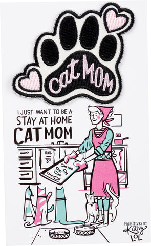 Iron -on Patch - Cat Mom