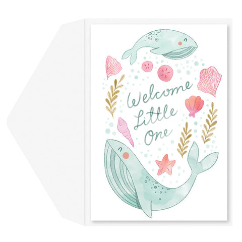 Baby Shower Greeting Card - Baby Whales