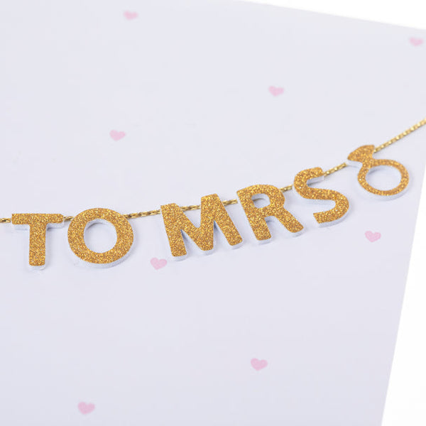 Engagement Greeting Card - From Miss to Mrs. - Handmade
