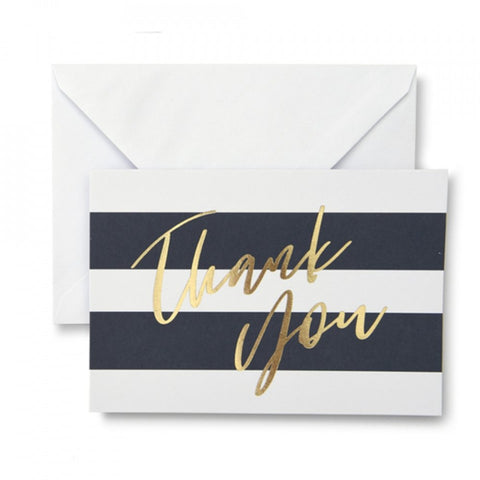 Value Pack Thank You Cards - 50 count - Gold Foil on Stripe Thank You Cards