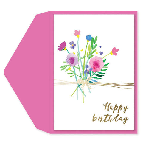 Birthday Greeting Card  - Flower Twine