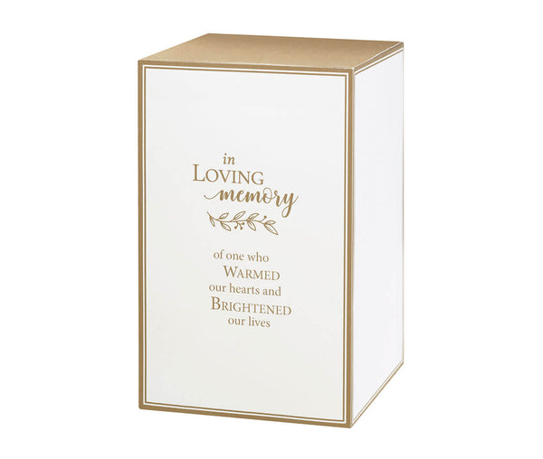 "In Loving Memory" Memorial Sympathy LED Glass Tea Light Holder with Verse