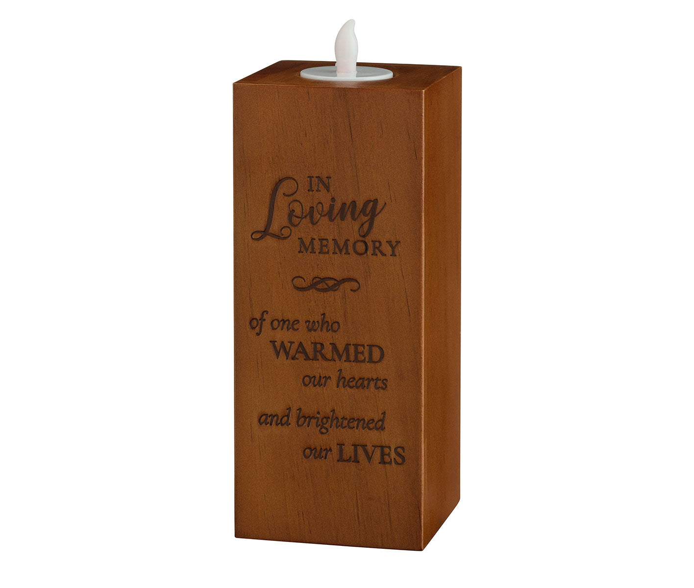In Loving Memory Wooden Memorial Tea Light Holder