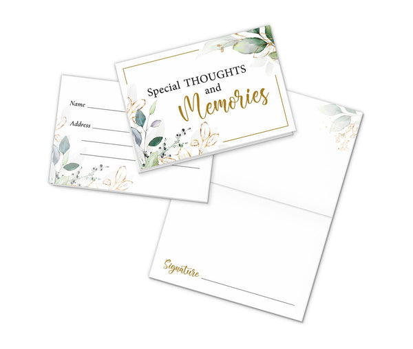 Memorial Guest Book Alternative with Condolence Cards and Envelopes