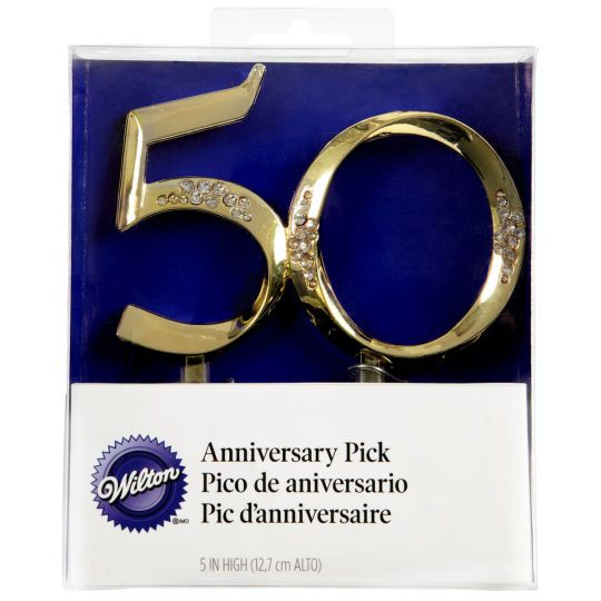 50th Anniversary Cake Topper with Rhinestones