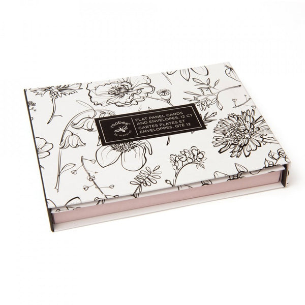 Black and White Floral Notecard Set